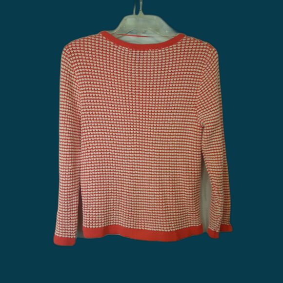 Style & Co. Coral Escape Long Sleeve Cardigan Sweater Gold Buttons Sz M NWT - Picture 2 of 8